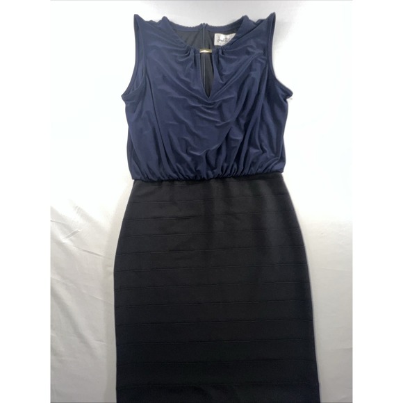Joseph Ribkoff Dresses & Skirts - Joseph Ribkoff Navy Blue Black Sleeveless Bandage Skirt Dress Size 12